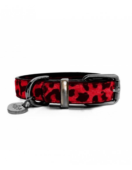 MILK & PEPPER COLLARE IN PELLE E CAVALLINO LEOPARDATO ROSSO