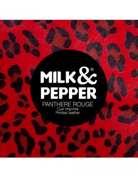 MILK & PEPPER COLLARE IN PELLE E CAVALLINO LEOPARDATO ROSSO