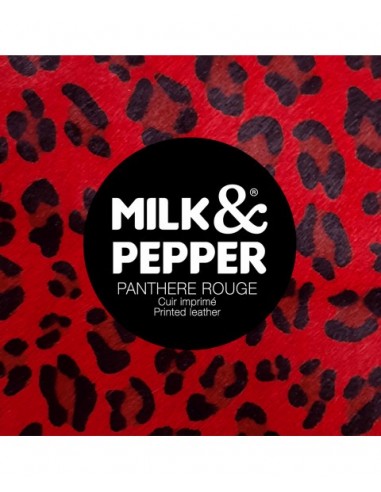 MILK & PEPPER GUINZAGLIO IN PELLE E CAVALLINO LEOPARDATO ROSSO