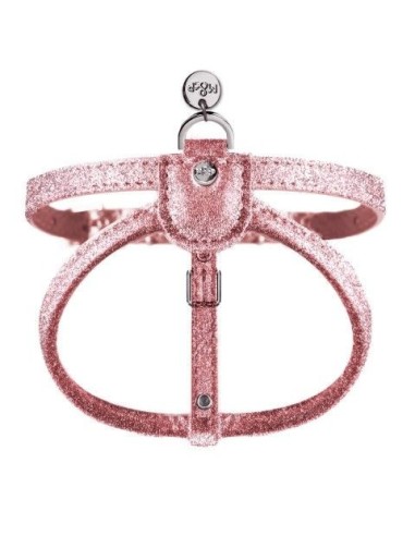 MILK & PEPPER PETTORINA BRILLANTINI ROSA PER CANI LUSSO