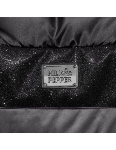MILK & PEPPER BORSA TRASPORTINO GLITTER NERA LUXURY 40x20x27 (h) cm