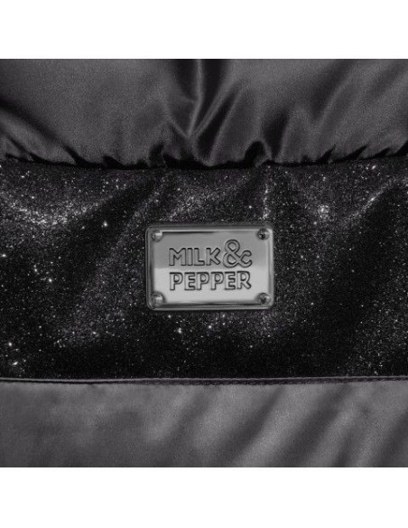 MILK & PEPPER BORSA TRASPORTINO GLITTER NERA LUXURY 40x20x27 (h) cm