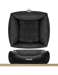 MILK & PEPPER CUCCIA LUXURY SOFA' CARRE' 55X55X20H NERA DESIGN MODERNO