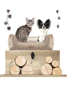 MILK & PEPPER CUCCIA LUXURY ECOPELLICCIA LAGOM BEIGE 65x60x21h DESIGN MODERNO 2