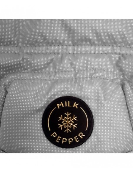 MILK & PEPPER PIUMINO GRIGIO CON CAPPUCCIO PER CANI