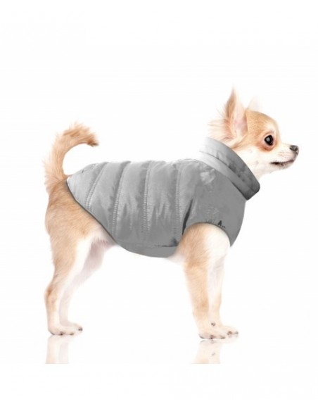 MILK & PEPPER PIUMINO GRIGIO CON CAPPUCCIO PER CANI