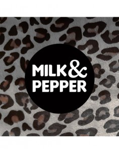MILK & PEPPER GUINZAGLIO IN PELLE E CAVALLINO LEOPARDATO GRIGIO 2