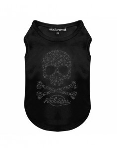 MILK & PEPPER MAGLIETTA I JIMI TESCHIO NERO T-SHIRT PER CANI