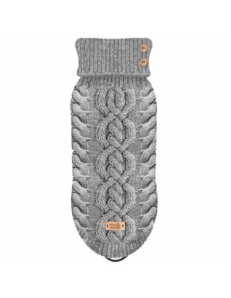 MILK & PEPPER DONOVAN Cable Sweater Grey