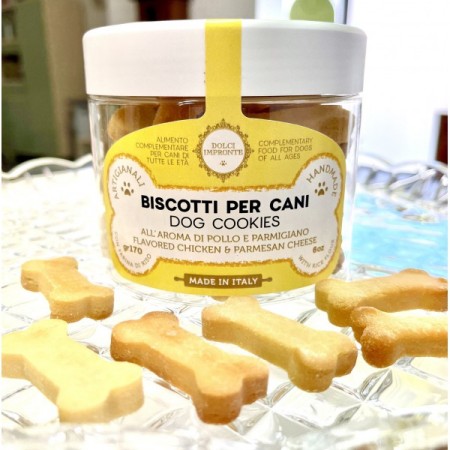 Dolci Impronte® - Biscotti con Farina di Riso - Aromatizzati Pollo Parmigiano - Barattolo 170 gr
