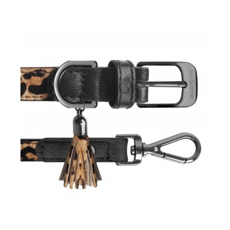 MILK & PEPPER COLLARE IN PELLE E CAVALLINO LEOPARDATO